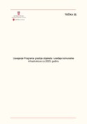 15 22 Program gradnje objekata i uređaja komunalne infrastrukture za 2023. godinu