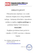 Obavijest parking 30.1.2025.
